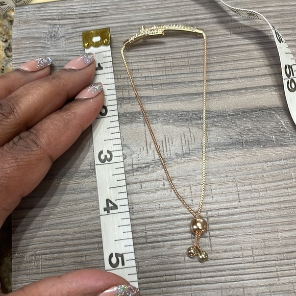 Gold Iced Out Rhinestone Encrusted Zirconia Bracelet - Picture 11 of 12